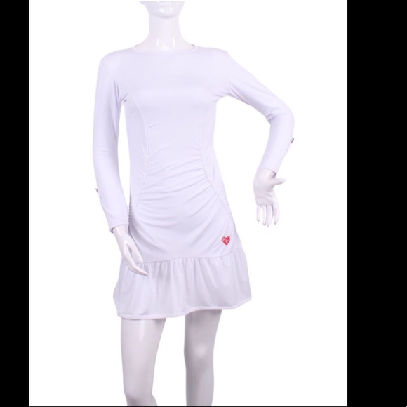 I LOVE MY DOUBLES PARTNER Adeline Solid White Long Sleeve Monroe Tennis Dress,All Products : American Fashion Style Bags On Sale